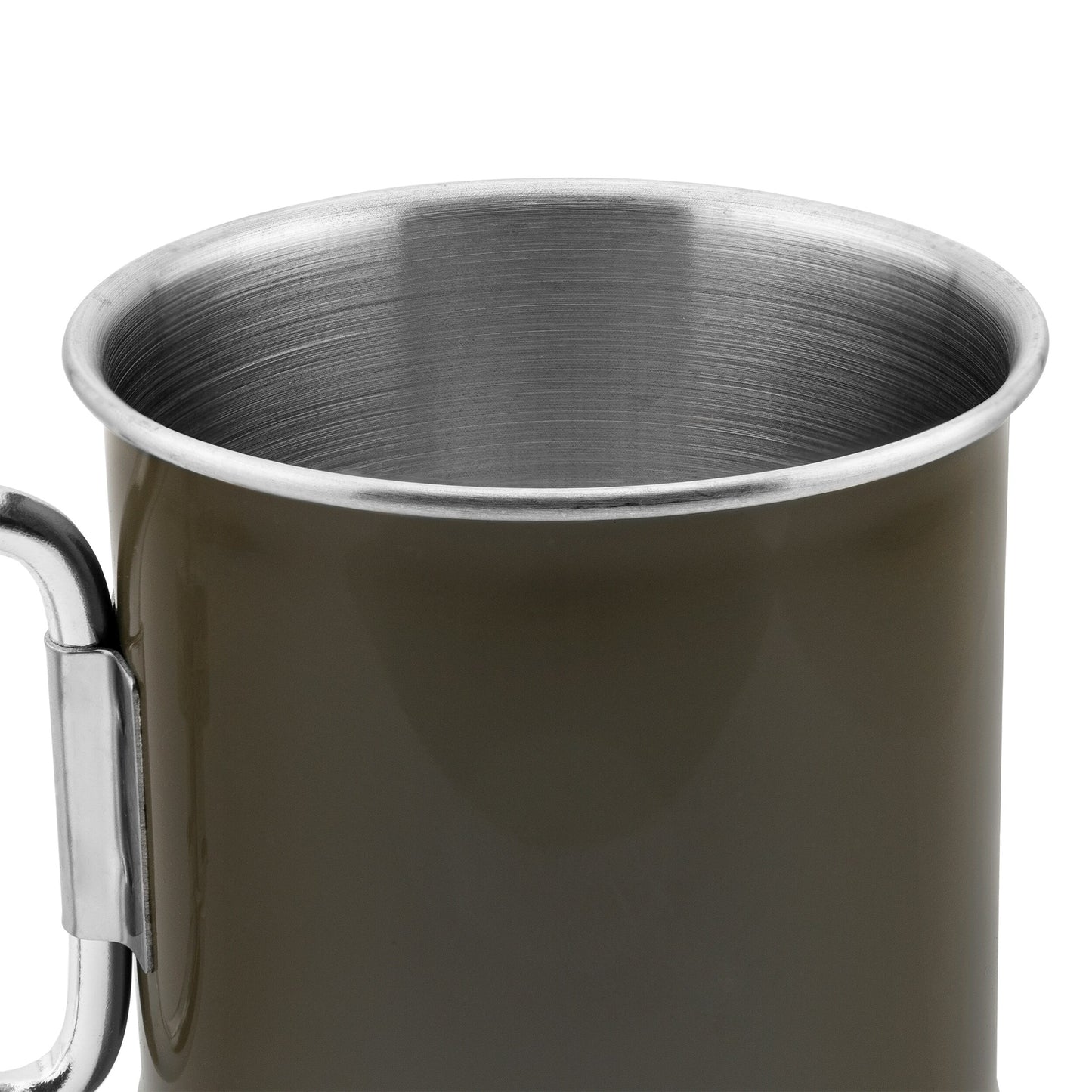 Kubek stalowy Mil-Tec z karabinkiem 250 ml - Olive