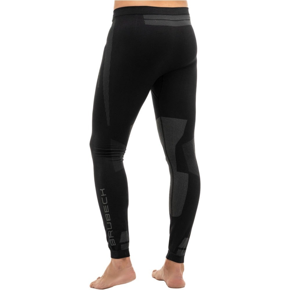 Legginsy termoaktywne męskie Brubeck Dry - Czarne/Grafitowe