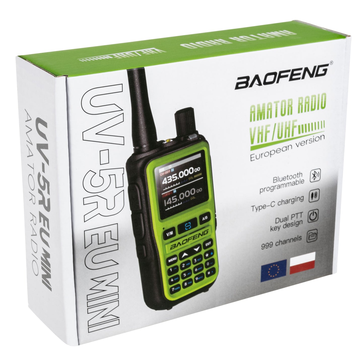 Radiotelefon Baofeng UV-5R EU Mini 1600 mAh - Green
