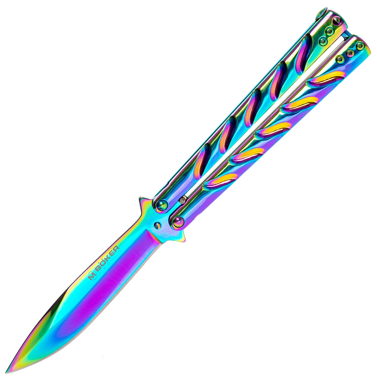 Nóż składany motylek Boker Magnum Balisong Rainbow