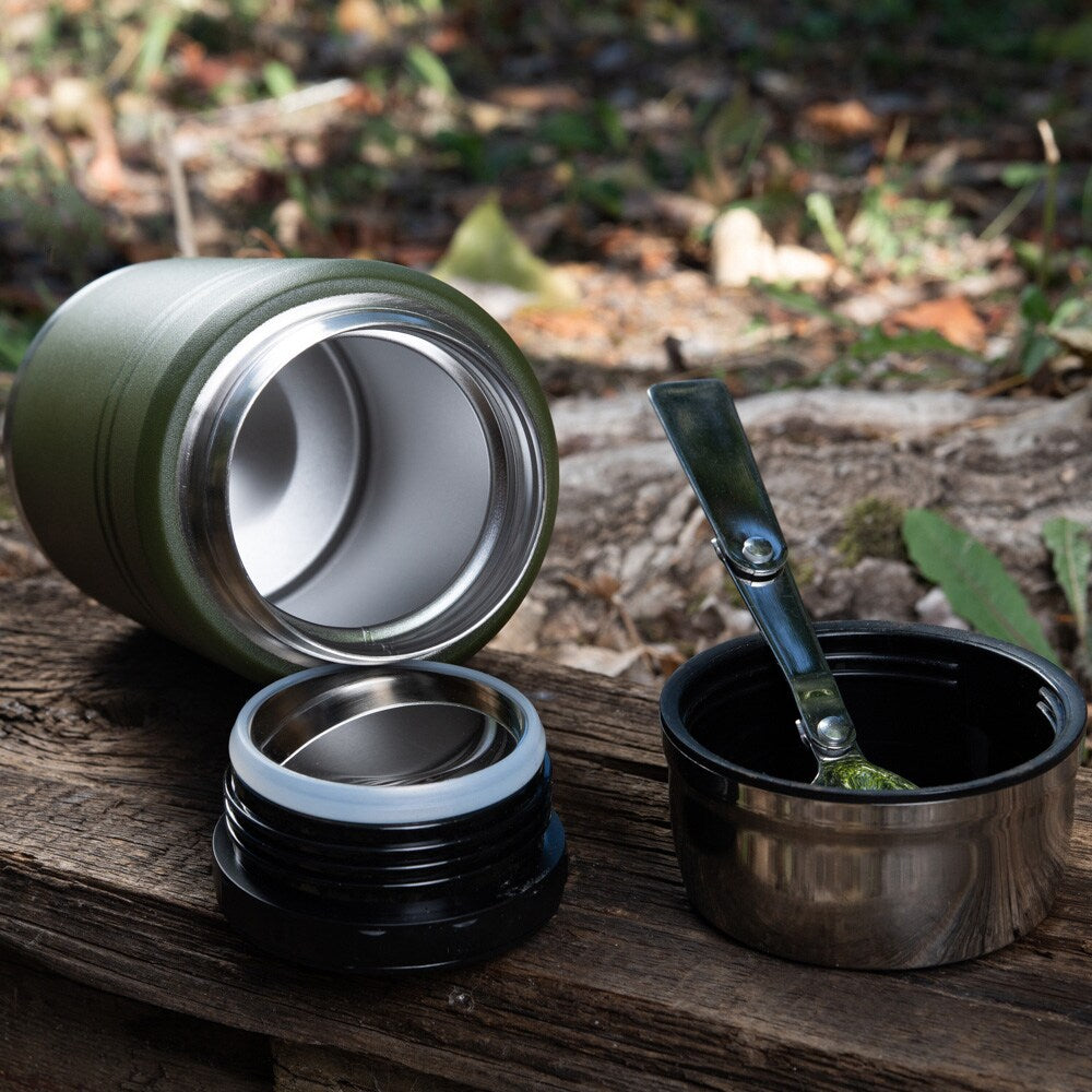 Termos obiadowy M-Tac ze składaną łyżką 750 ml - Olive