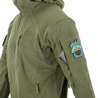 Polar Helikon Alpha Hoodie Grid Fleece - Olive Green