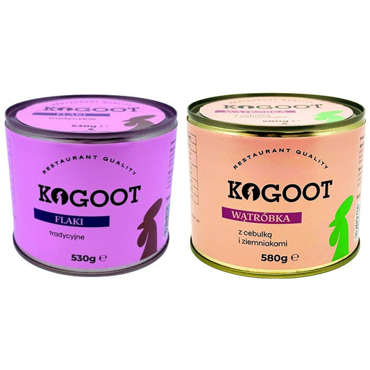 Żywność konserwowana Kogoot - Flaki tradycyjne 530 g, Wątróbka 580 g