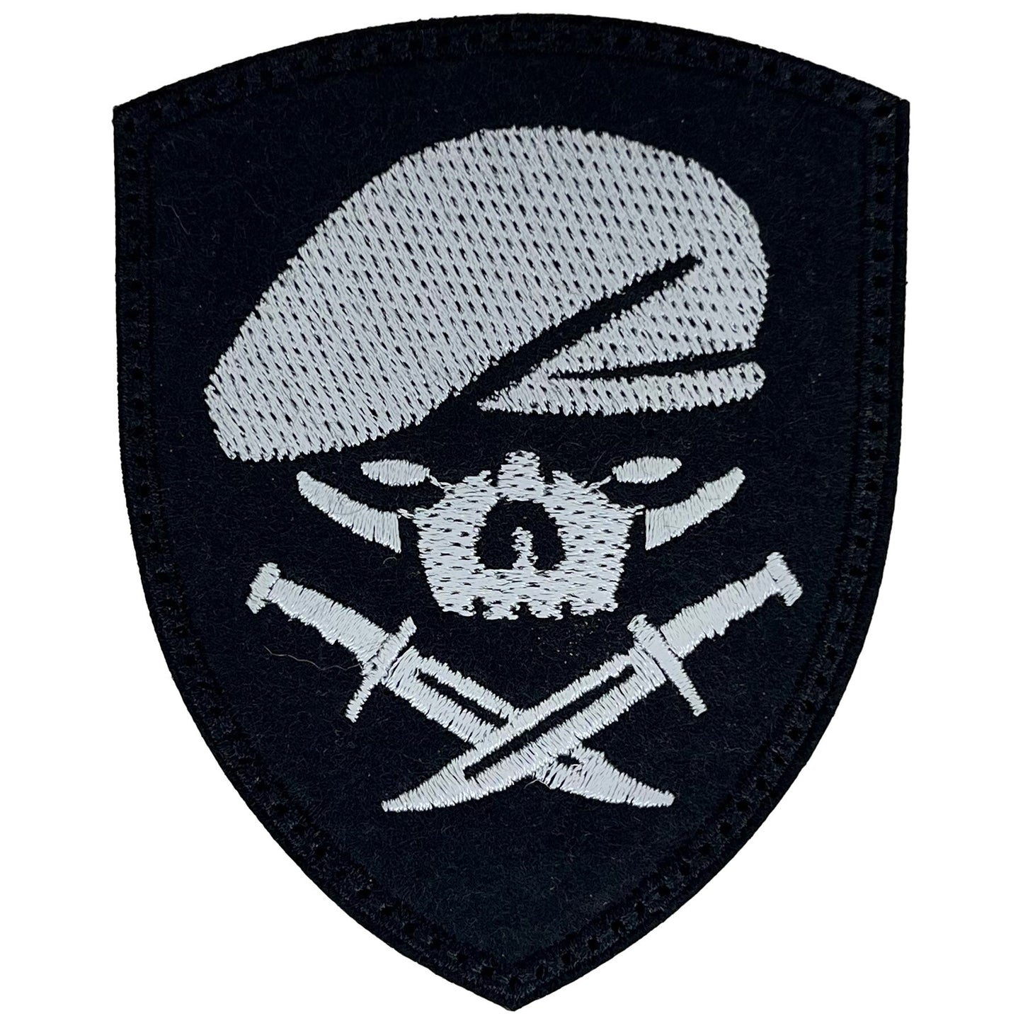 Naszywka Beret Skull 65 x 80 mm - White