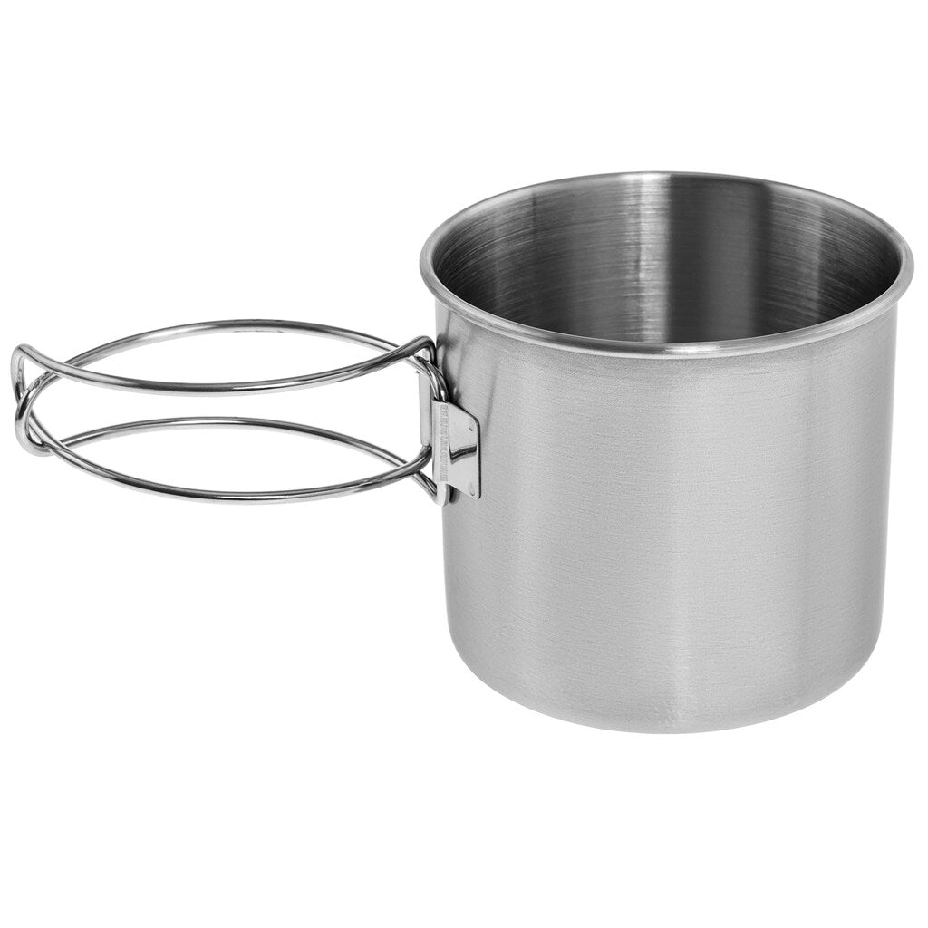 Kubek stalowy Mil-Tec ze skladanym uchwytem 600 ml