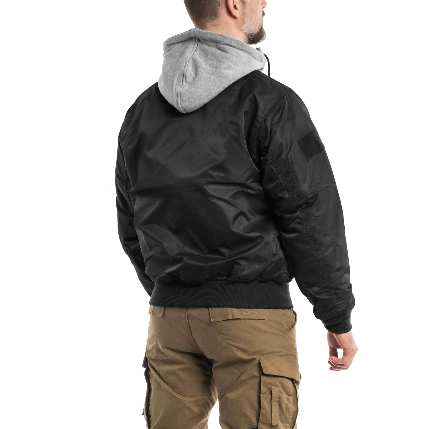 Kurtka Brandit MA1 Sweat Hooded Jacket - Black/Grey
