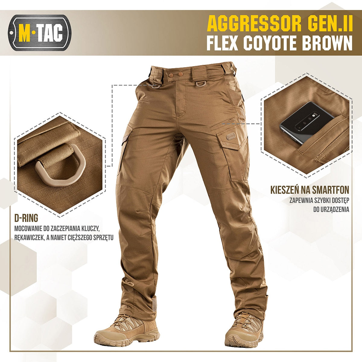 Spodnie M-Tac Aggressor Gen.II Flex - Coyote Brown
