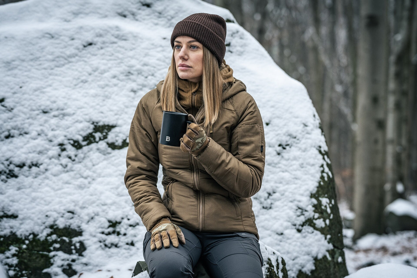 Kurtka damska Helikon Wolfhound Hoodie - Coyote