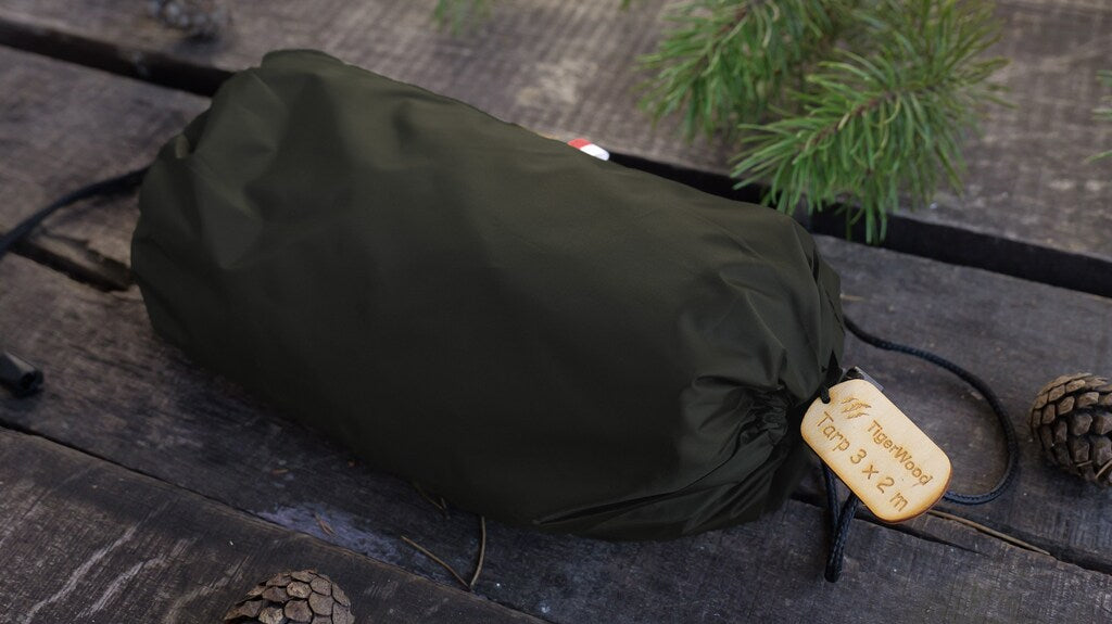Płachta biwakowa TigerWood Tarp T2 3 x 2 m - Dark Khaki