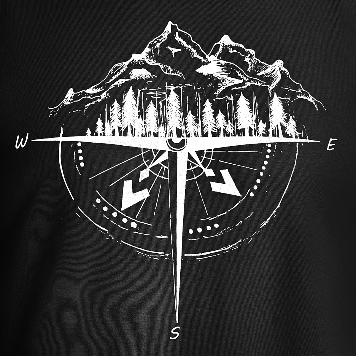 Koszulka T-Shirt TigerWood Róża Wiatrów - Czarna