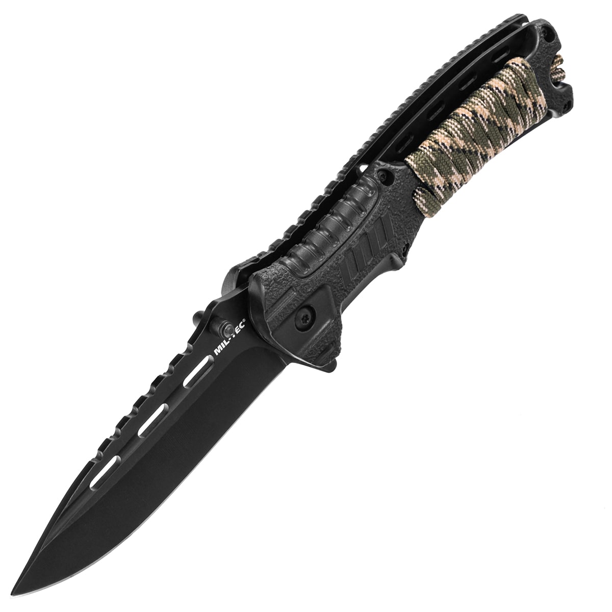 Nóż składany Mil-Tec Paracord z krzesiwem - Camo