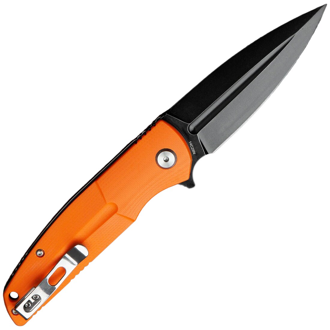 Nóż składany Bestech Knives Fin Black Stonewash - Orange