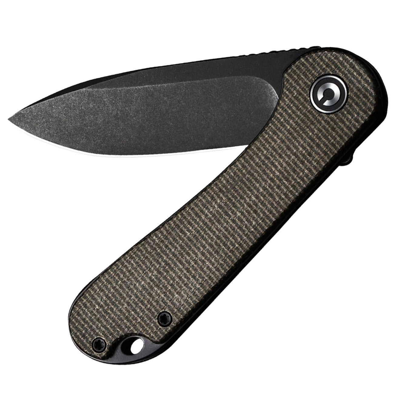 Nóż składany Civivi D2 Elementum Flipper C907Z - Black Stonewashed/Dark Green Micarta
