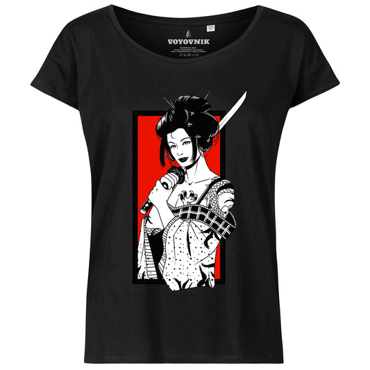 Koszulka T-shirt damska Voyovnik Geisha Sword - Czarna