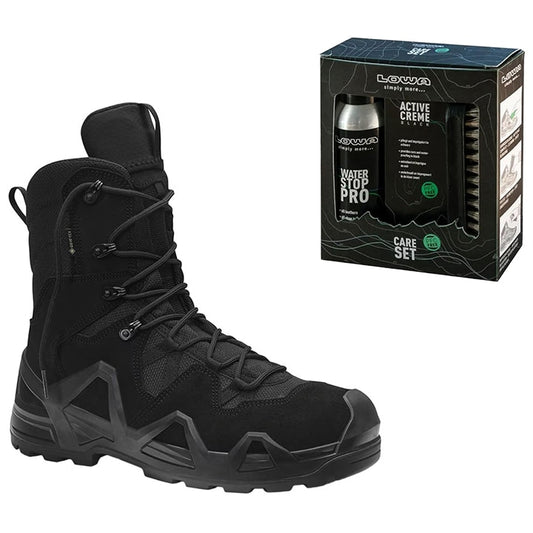 Buty Zephyr WK GTX High Black + Care Set Lowa do czyszczenia obuwia - zestaw