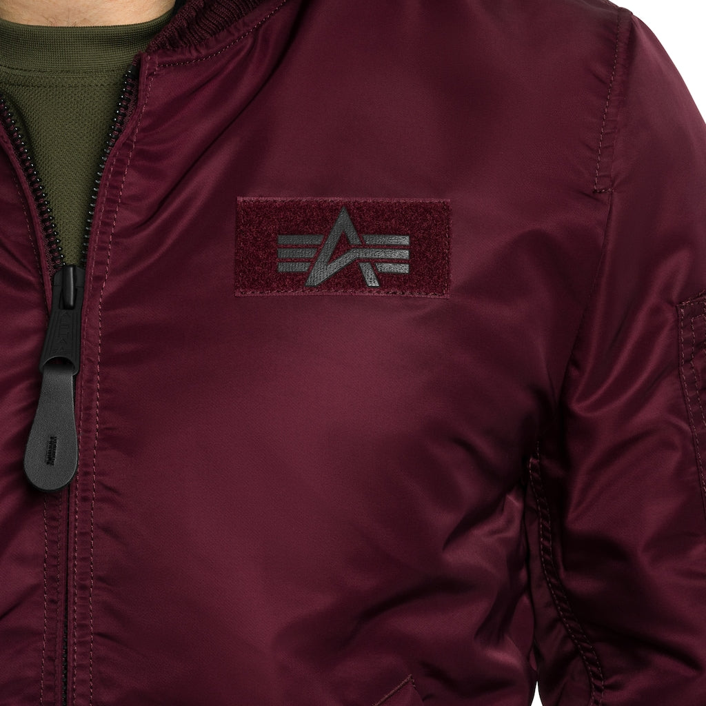 Kurtka Alpha Industries MA-1 Zip Hood Backprint Bomber - Dark Cherry