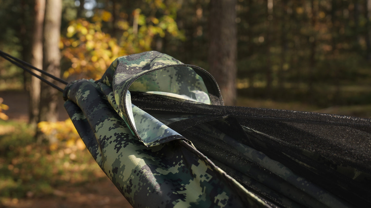 Hamak ultralekki TigerWood Ważka V2 Pocket Camo - z moskitierą