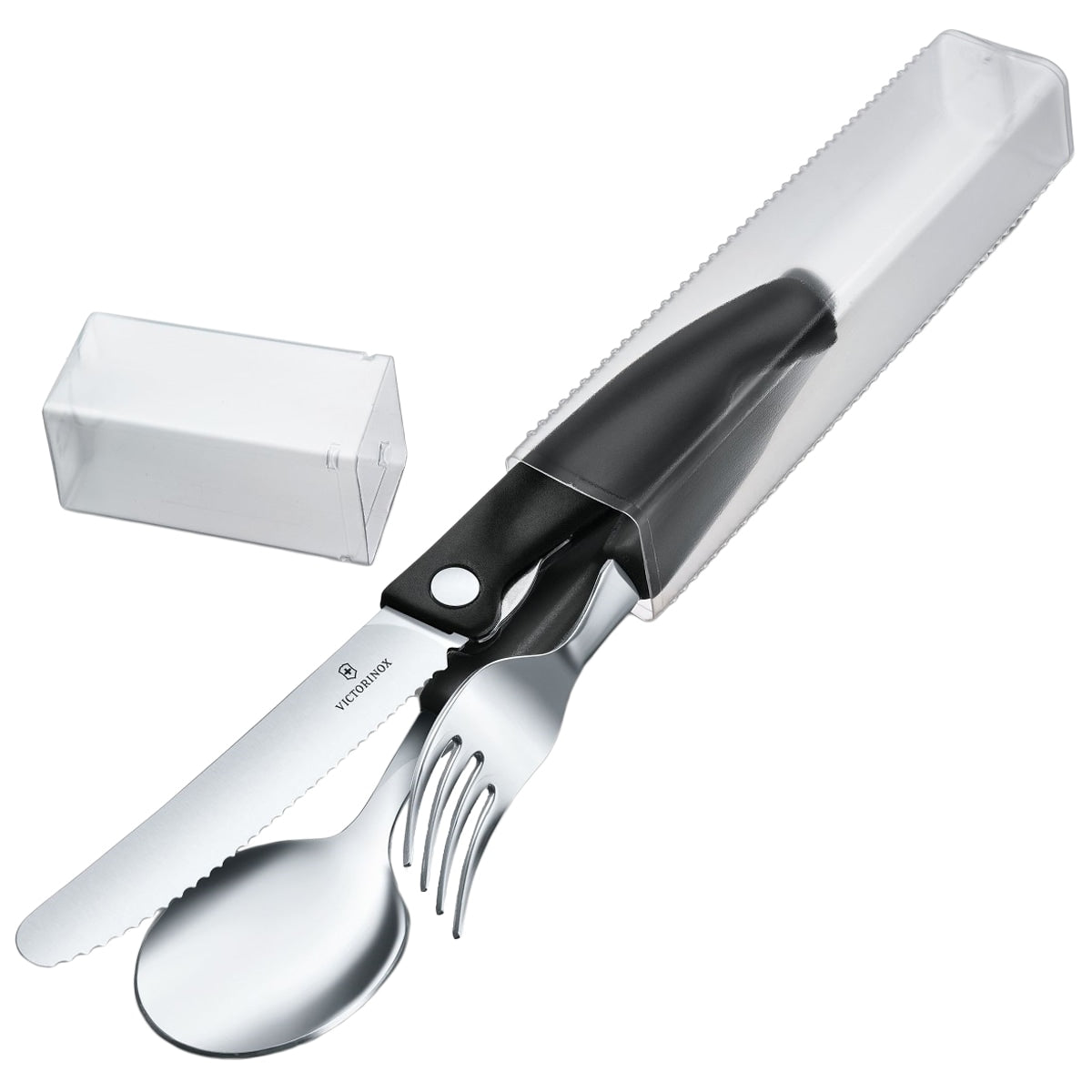 Zestaw Victorinox - nóż składany, widelec, łyżka - Black