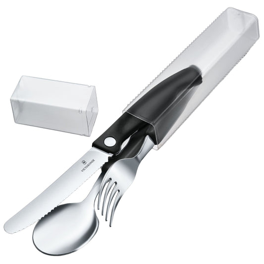 Zestaw Victorinox - nóż składany, widelec, łyżka - Black
