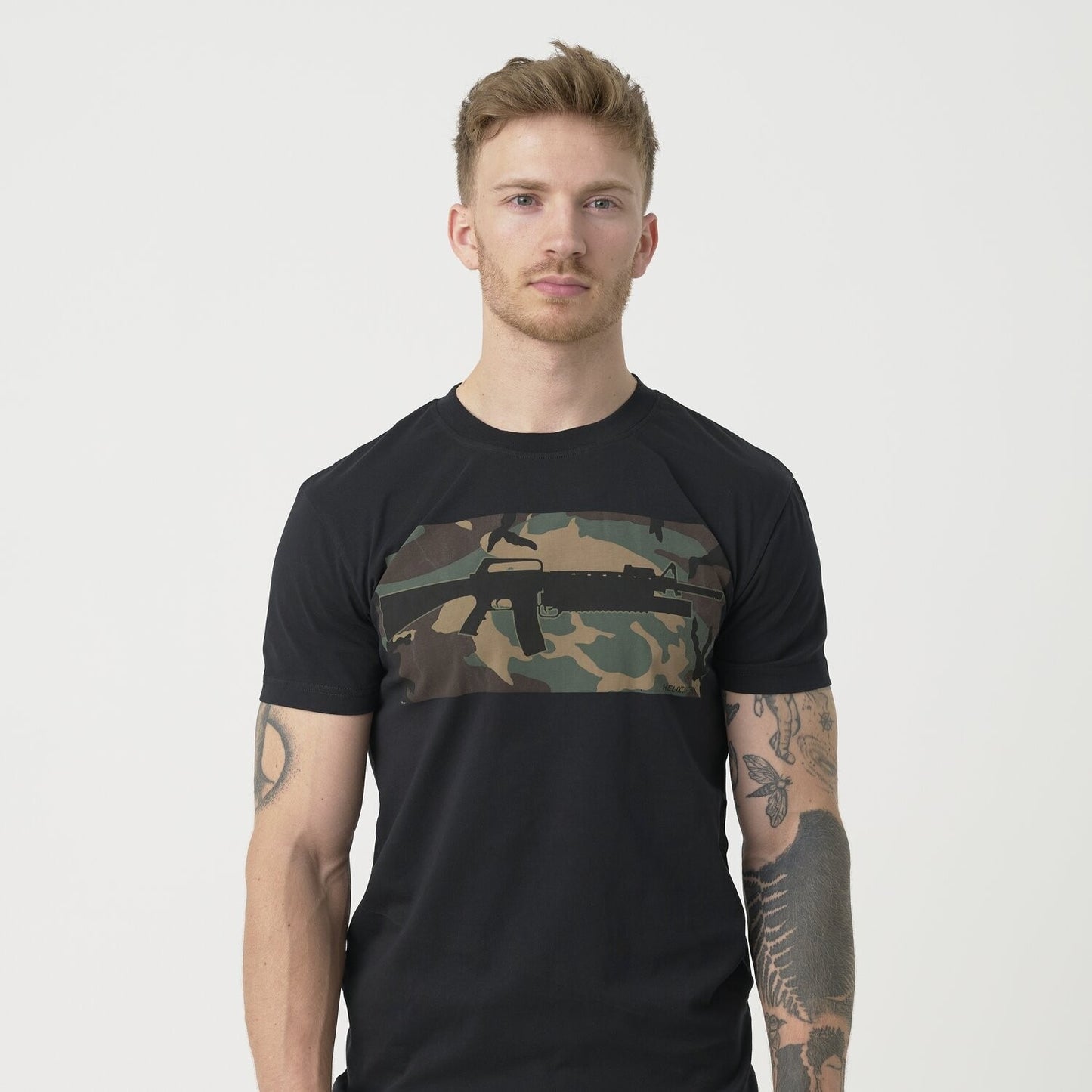 Koszulka T-Shirt Helikon 16/203 Combo - Black/US Woodland