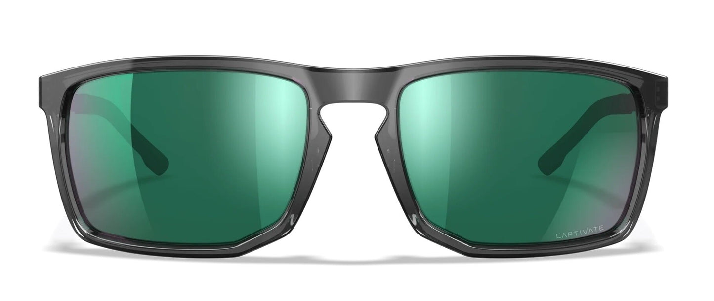 Okulary taktyczne Wiley X Axe - Captivate Polarized Green Mirror/Gloss Crystal Grey