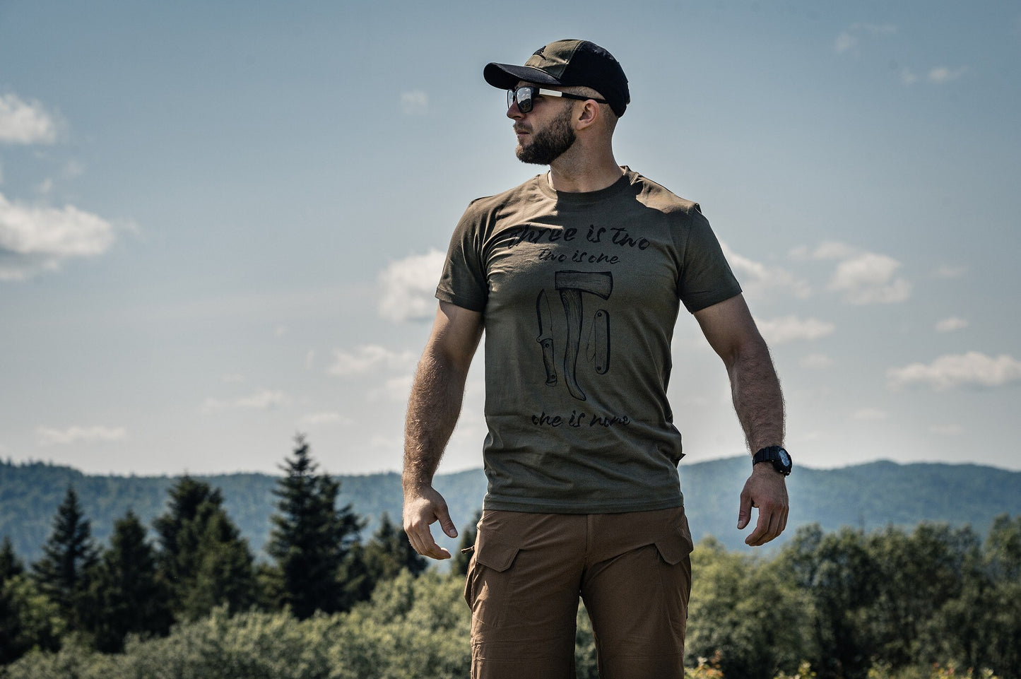 Koszulka T-Shirt Helikon One Is None - Olive Green