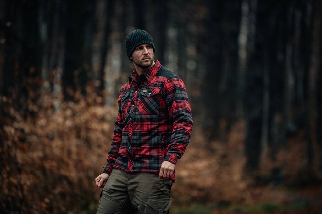 Koszula Helikon Winter Warden Long Sleeve - Slate Crimson Plaid