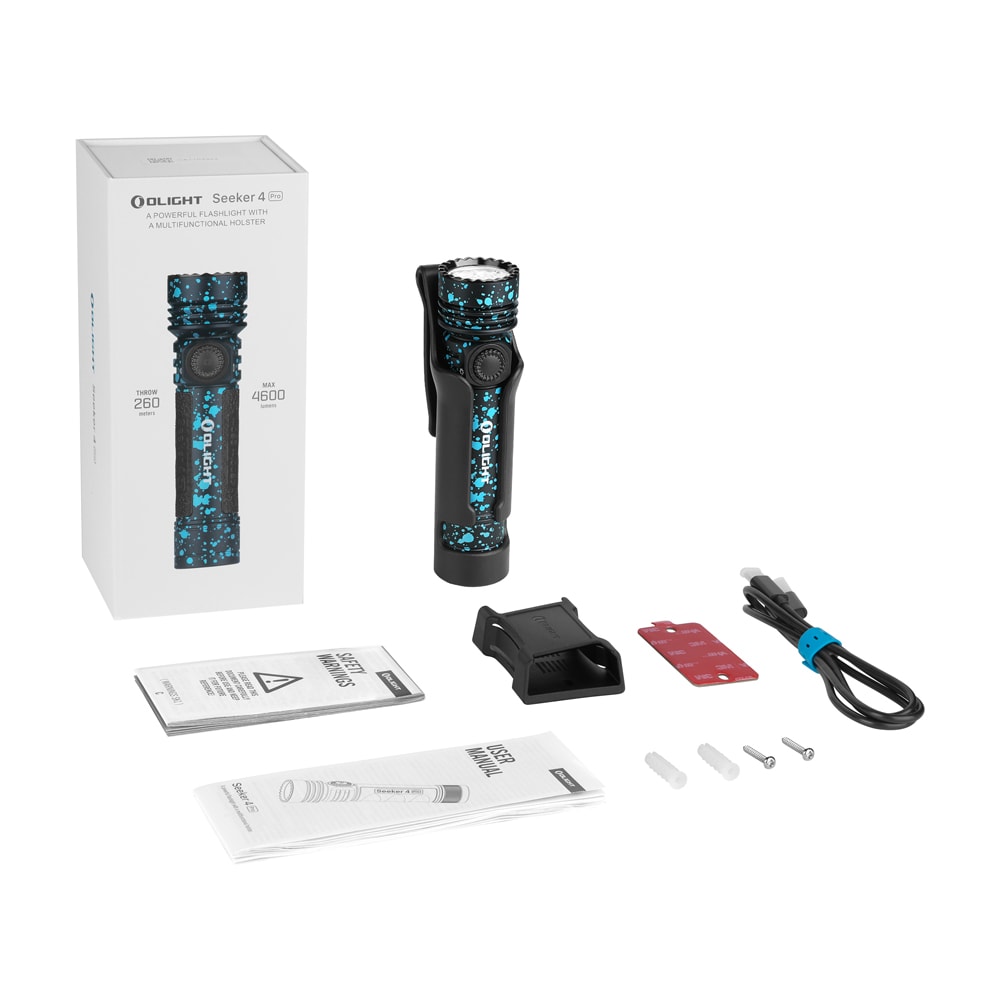 Latarka taktyczno-poszukiwawcza Olight Seeker 4 Pro Cool White Deep Ocean - 4600 lumenów