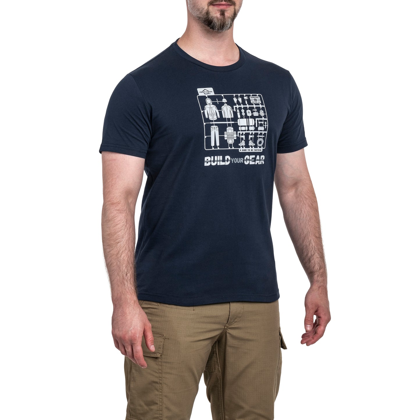 Koszulka T-Shirt Pentagon Ageron "Build Your Gear" - Midnight Blue