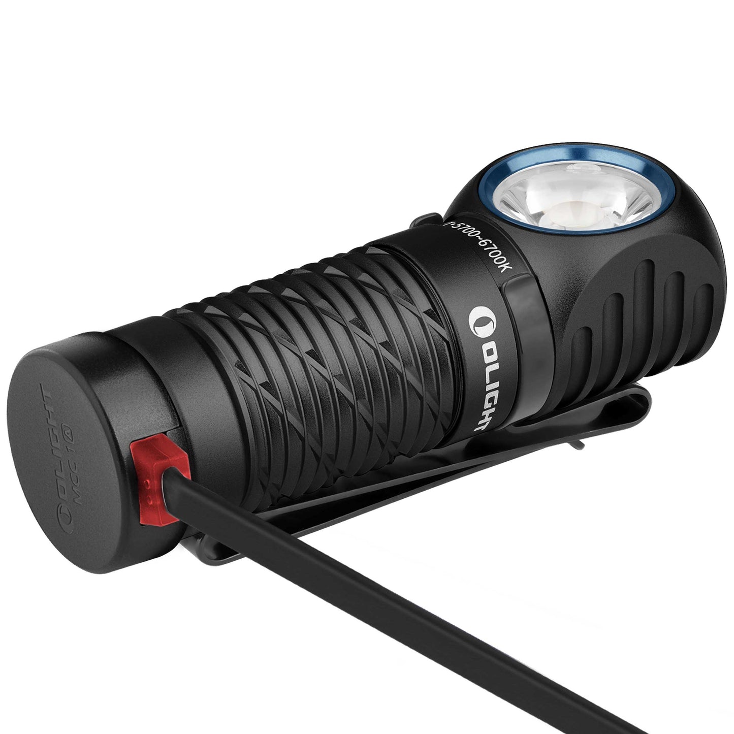 Latarka czołowa i kątowa Olight Perun 2 Mini Cool White Black z opaską - 1100 lumenów