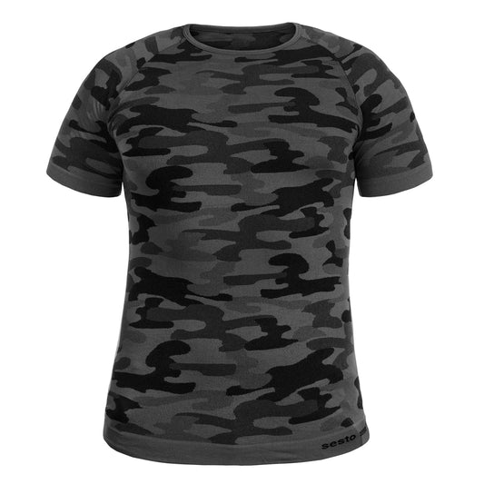 Koszulka termoaktywna z krótkim rękawem Sesto Senso Thermo Active - Dark Camo
