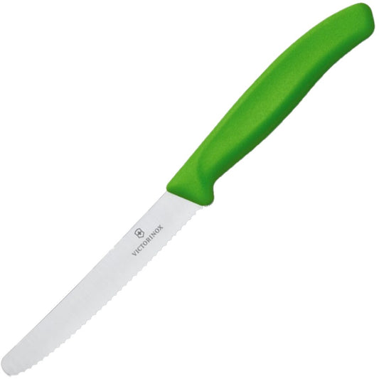 Nóż kuchenny Victorinox Swiss Classic Green - ząbkowany z zaokrąglonym czubkiem