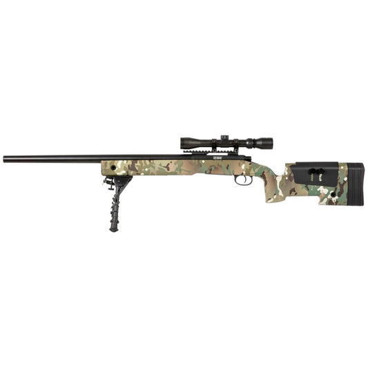 Karabin snajperski ASG Specna Arms SA-S02 CORE z lunetą i dwójnogiem - MultiCam