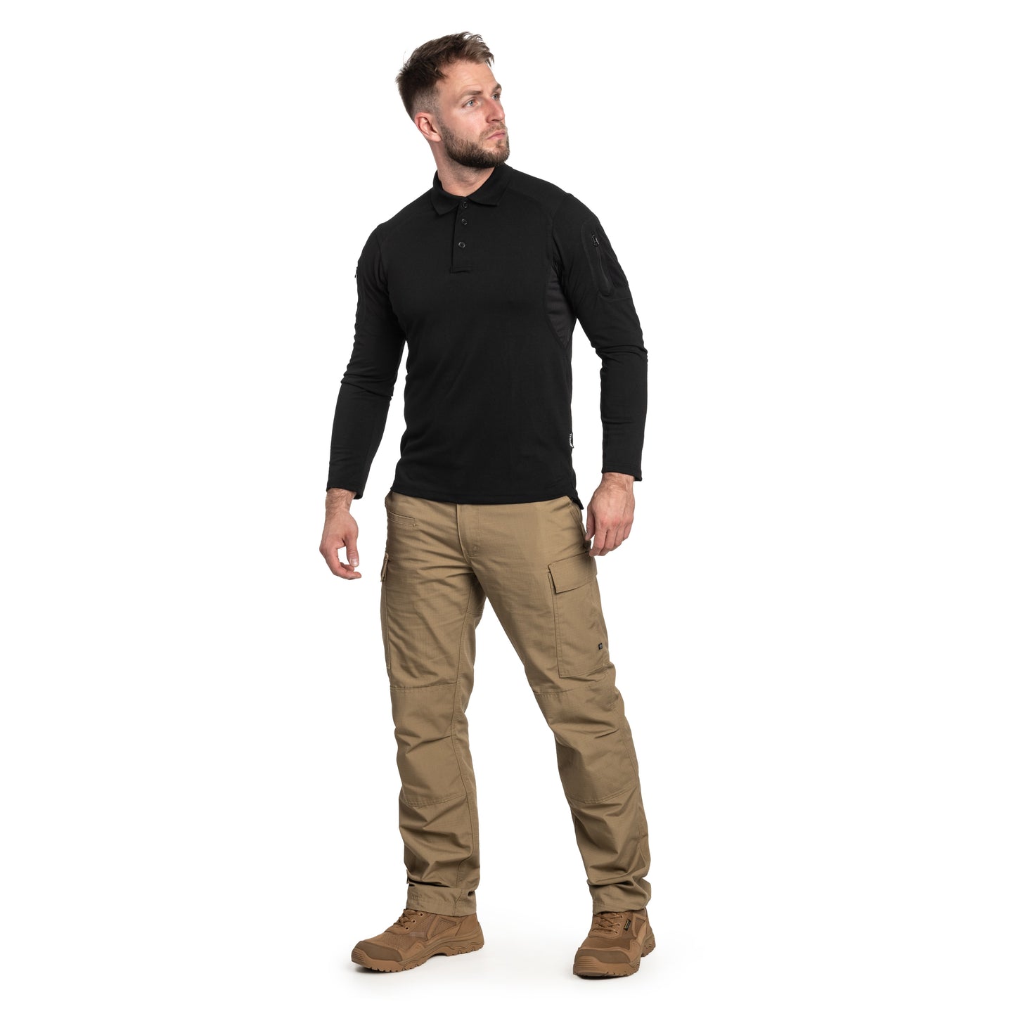 Koszulka polo Texar Elite Pro Long Sleeve - Black