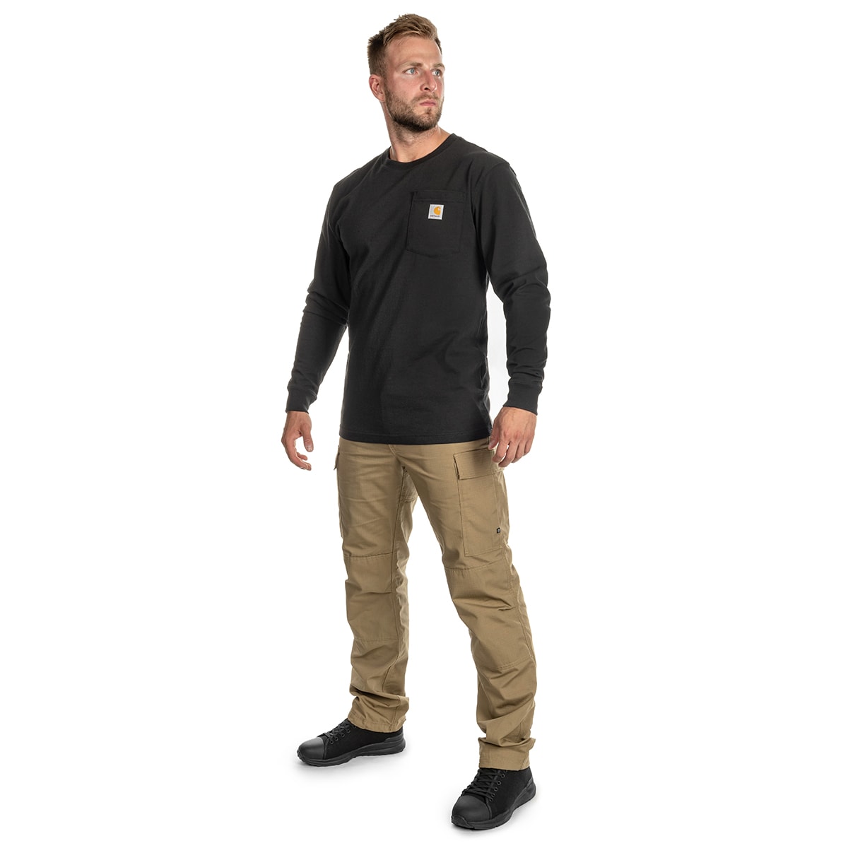 Koszulka Carhartt Heavyweight Longsleeve Pocket - Black