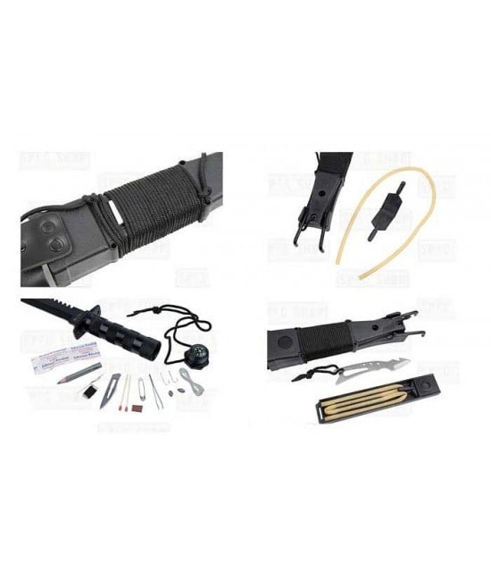 Nóż Mil-Tec Survival Knife + zestaw survivalowy