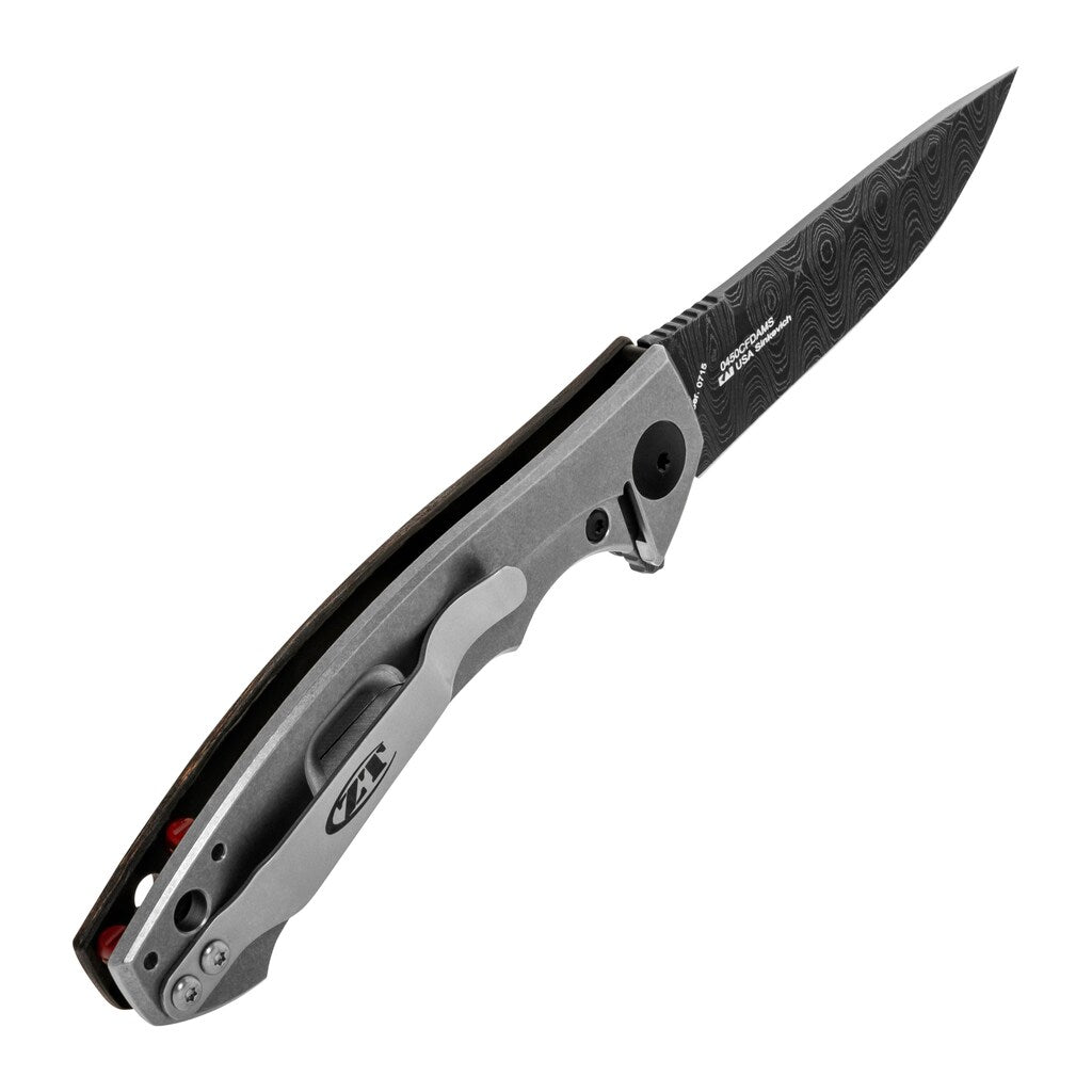 Nóż składany Zero Tolerance Sinkevich KVT Vegas Forge Stainless - Orange/Red Marbled Multi Carbon