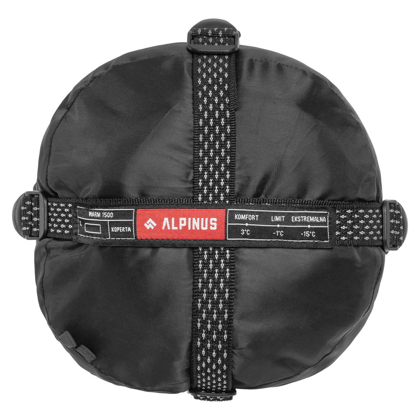 Śpiwór Alpinus Warm 1500 Czarny - lewy