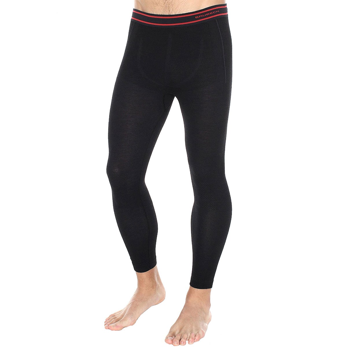 Legginsy termoaktywne męskie Brubeck Merino Active Wool - Czarne