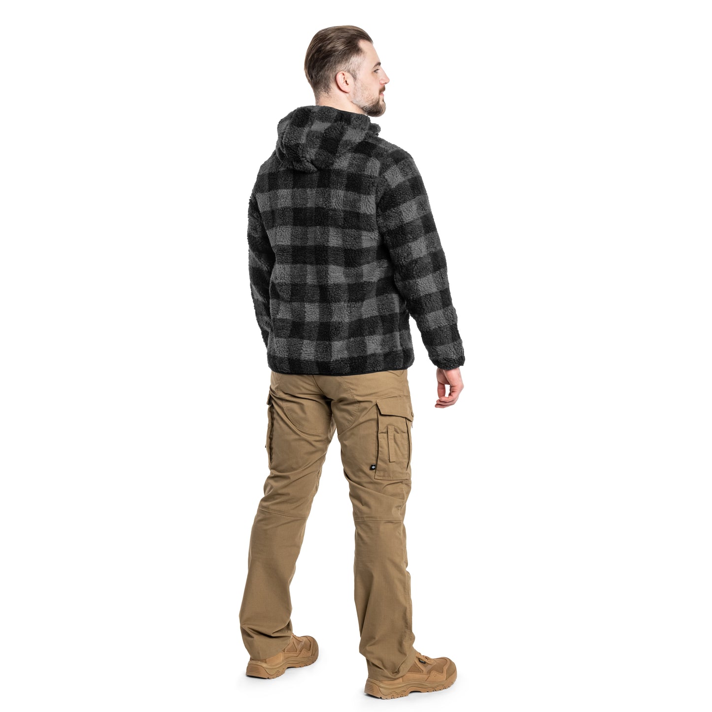 Polar Brandit Teddyfleece Worker Pullover - Black/Grey