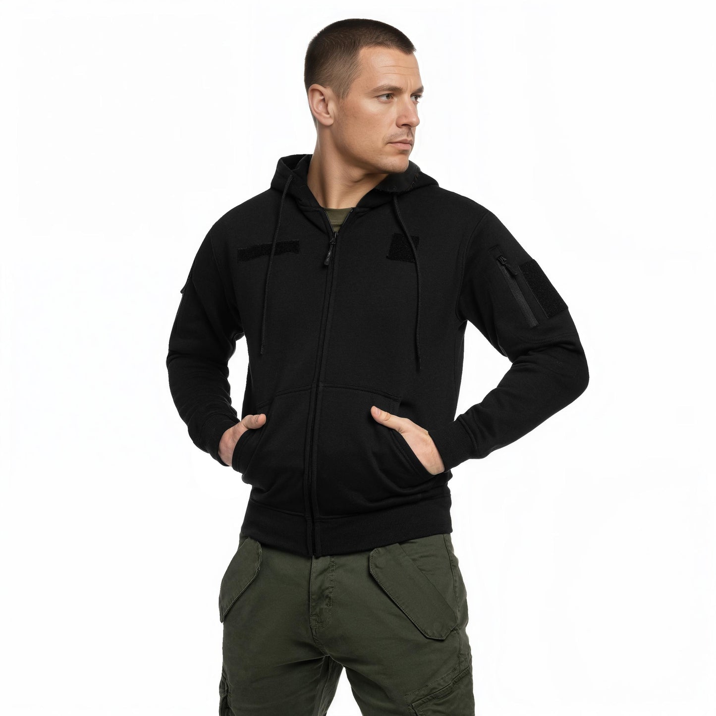Bluza Mil-Tec Tactical Hoodie Zipper Black
