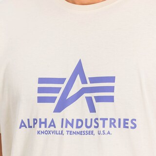 Koszulka T-shirt Alpha Industries Basic - Vintage White/Night Purple