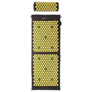 Mata z poduszką do akupresury HMS Premium AKM04 - black/yellow