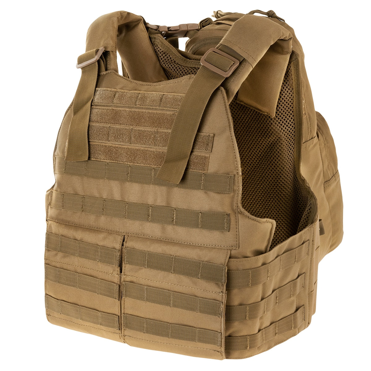 Kamizelka taktyczna Voodoo Tactical Hayden Plate Carrier z plecakiem na wkład hydracyjny - Coyote