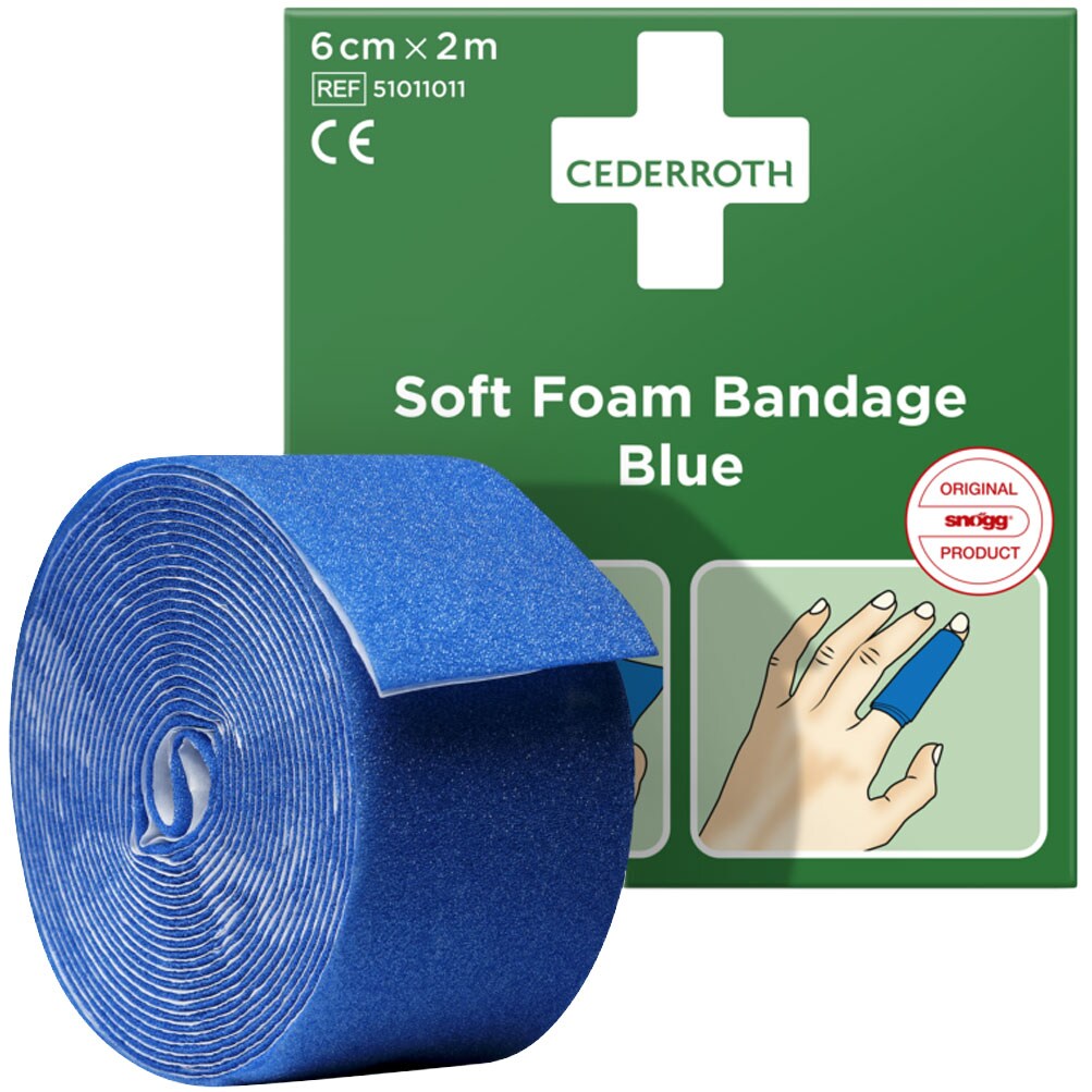 Plaster adhezyjny Cederroth Soft Foam Bandage Blue 6 cm x 2 m