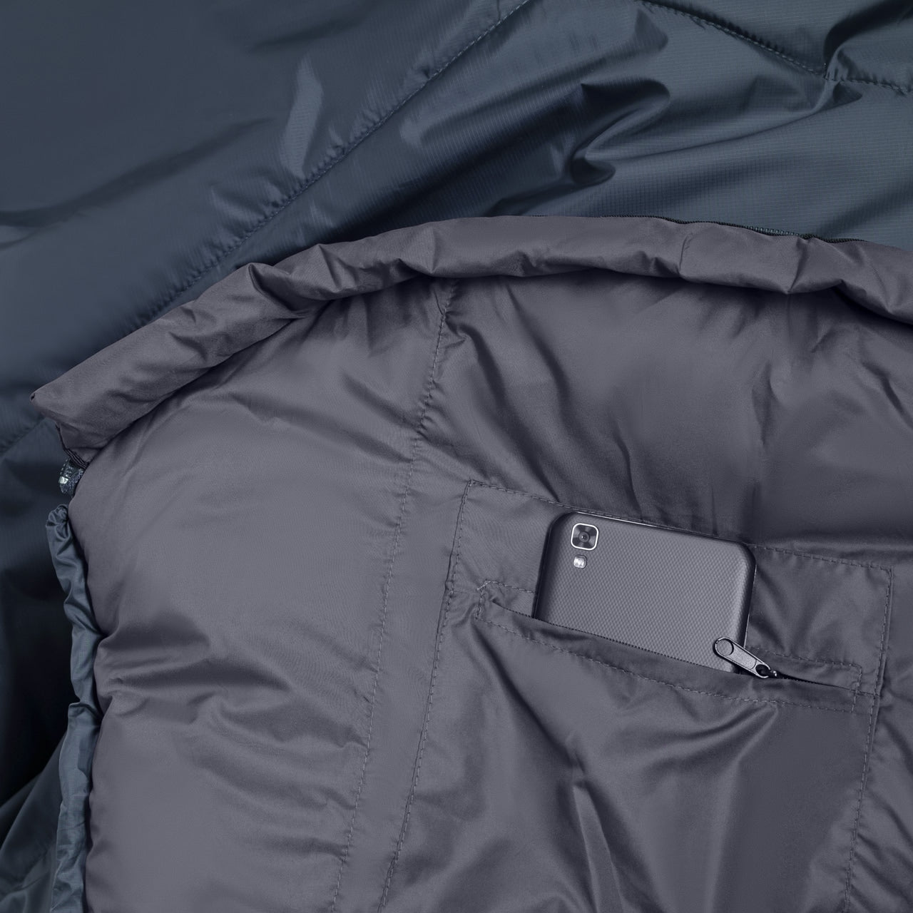 Śpiwór Alpinus Fiber Pro 1100 Prawy - Szary