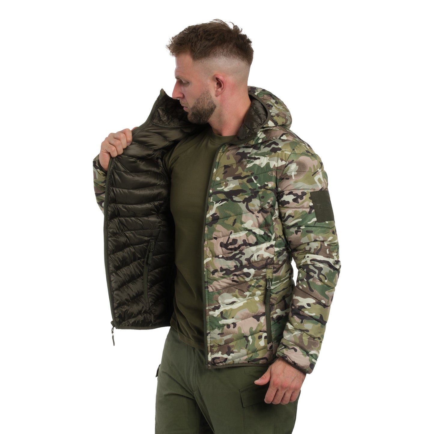 Kurtka puchowa dwustronna Texar Reverse - Olive/Arid MC Camo