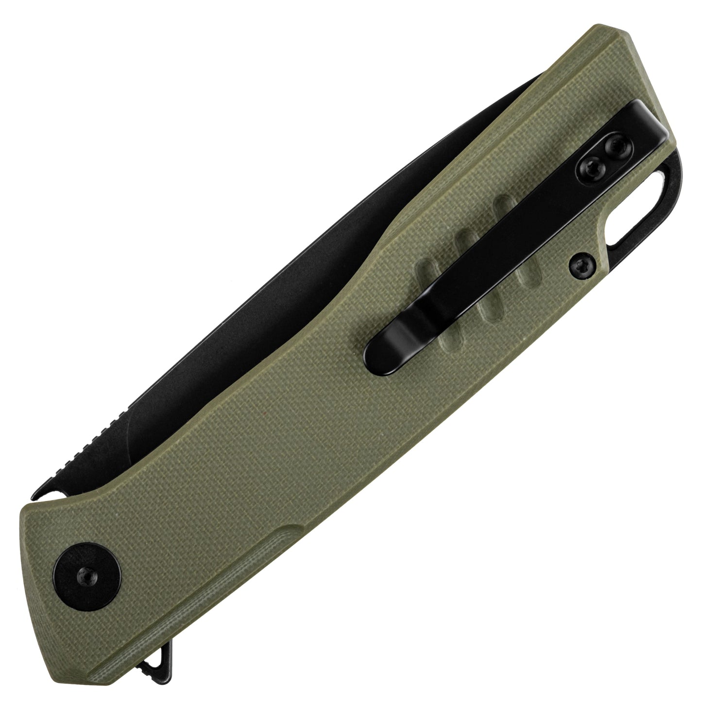 Nóż składany Petrified Fish Loco PF-B02 - Black Stonewash/Green