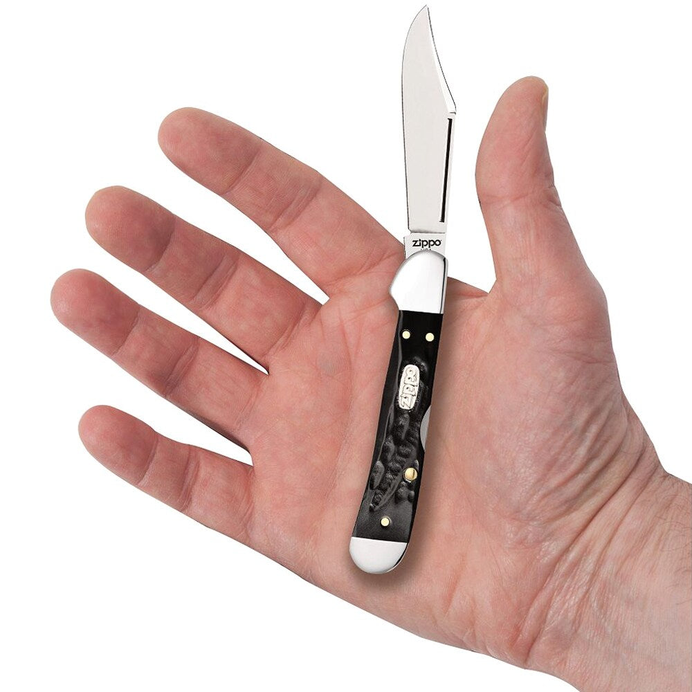 Nóż składany Zippo Mini Copperlock - Rought Black Synthetic