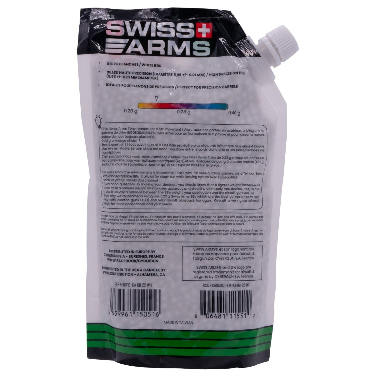 Kulki ASG biodegradowalne Swiss Arms Bio 0,23 g - 1 kg
